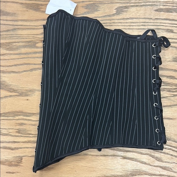 Black Pinstripe Corset Top - Picture 4 of 9